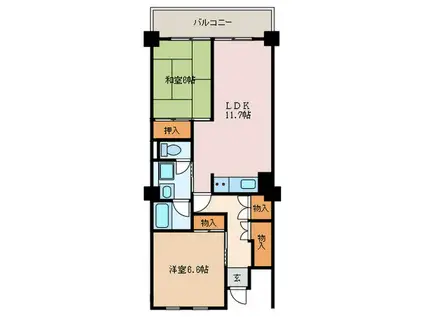 那古野ビル南館(2LDK/5階)の間取り写真