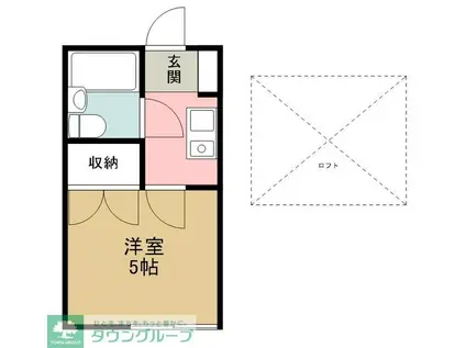 ペアパレス大泉(1K/2階)の間取り写真