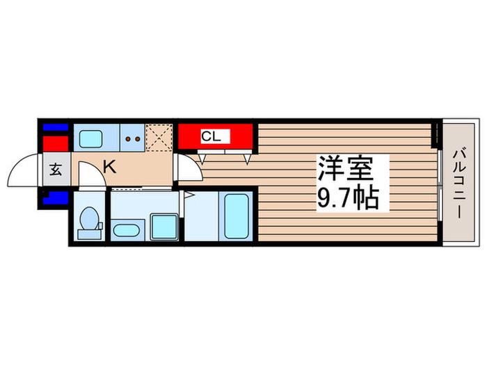 ヒカルサふじみ野上福岡(1K/2階)の間取り写真