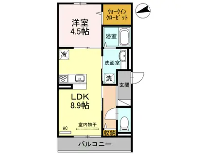 セジュール石田森南(1LDK/1階)の間取り写真
