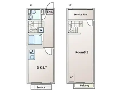 T&M船堀(1SDK/1階)の間取り写真