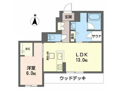 リラフォート(1LDK/1階)の間取り写真