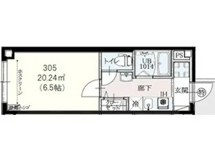 イースタイルさくら通(1K/3階)の間取り写真