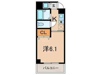 六甲グランフォーレ(1K/3階)の間取り写真