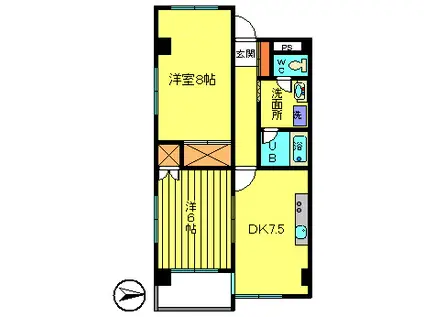 クレセントハイツ(2DK/9階)の間取り写真