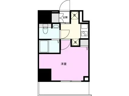 ジェノヴィア草加(1K/13階)の間取り写真