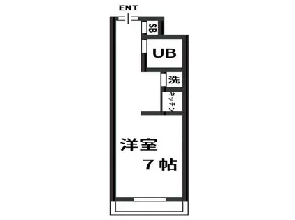 ライオンズマンション西日暮里第3(1K/1階)の間取り写真