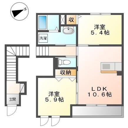 レゴリス(2LDK/2階)の間取り写真
