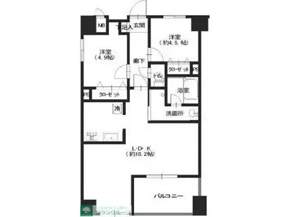 グラード舎人(2LDK/6階)の間取り写真