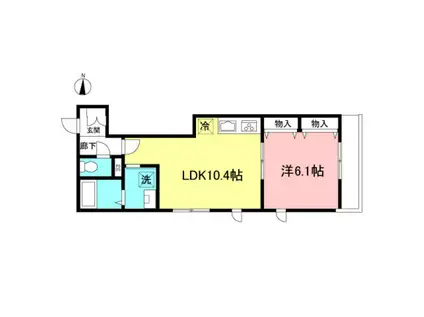 ヴィラ駒場(1LDK/3階)の間取り写真
