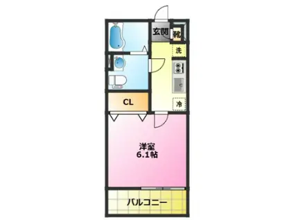 リブリ・オドゥール(1K/1階)の間取り写真