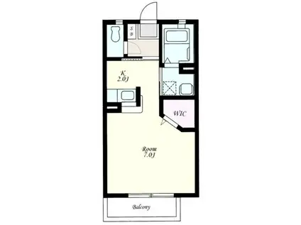 セフィラDIOII(ワンルーム/1階)の間取り写真