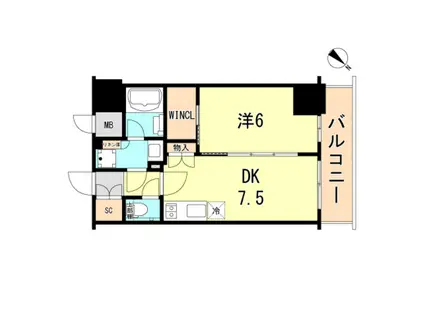 エステムコート神戸元町IIリザーヴ(1DK/3階)の間取り写真