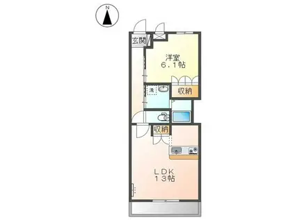 エバークレスト(1LDK/1階)の間取り写真