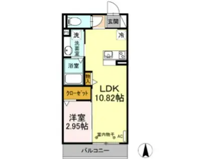 シャルマン・ドミール(1LDK/2階)の間取り写真