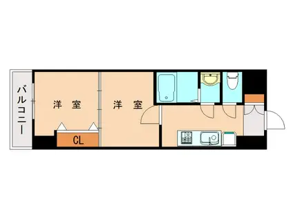 NO40 PROJECT2100博多駅前(2K/4階)の間取り写真