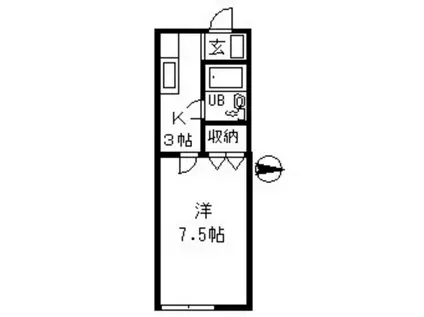 コーポフレンド(1K/1階)の間取り写真