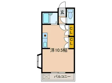MATSUDA21天美(1DK/1階)の間取り写真