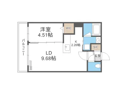 カヴァティーナ(1LDK/4階)の間取り写真