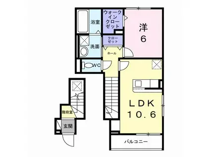 オリエンタルレジデンスVII(1LDK/2階)の間取り写真