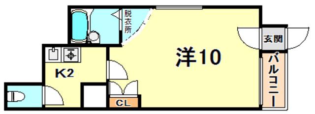 YSエスポワール(1DK/1階)の間取り写真
