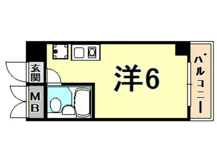 コスモプラザ三宮(ワンルーム/6階)の間取り写真