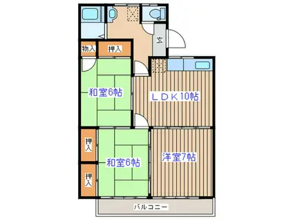 ケヤキハイツ(3LDK/1階)の間取り写真