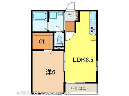 ドミールN(1LDK/1階)の間取り写真