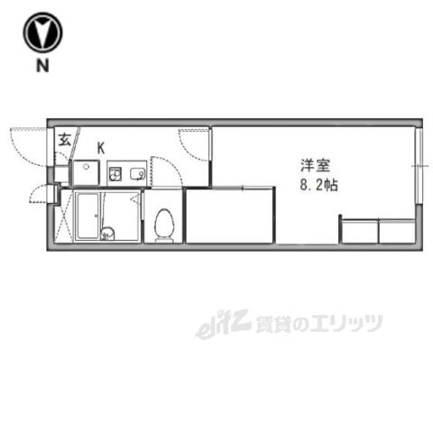レオパレスユニバース橿原(1K/2階)の間取り写真
