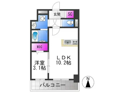 BERNGARDENHAYASHIJI・ベルンガーデン林寺(1LDK/4階)の間取り写真