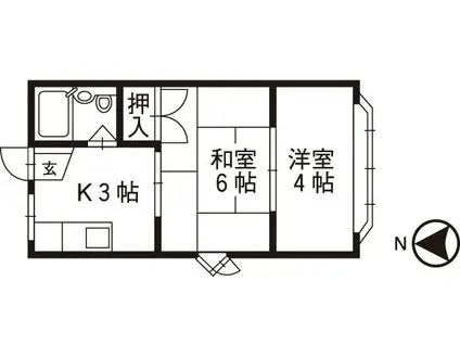 DAHEIM(2K/2階)の間取り写真