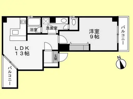 CSヒルズ(1LDK/1階)の間取り写真