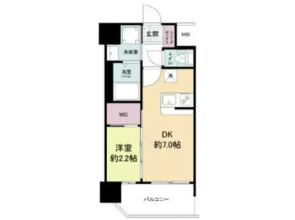 セレニテ難波ミラク壱番館(1DK/2階)の間取り写真