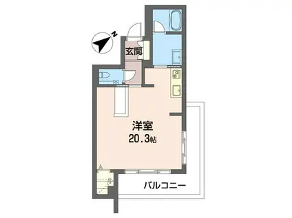 クオリスタ都賀(ワンルーム/3階)の間取り写真