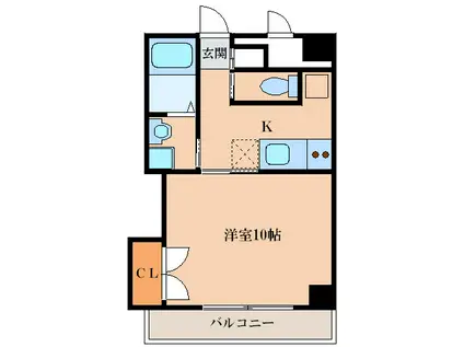 エムス金剛II(1K/4階)の間取り写真