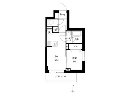 プレセダン千駄木(1DK/4階)の間取り写真