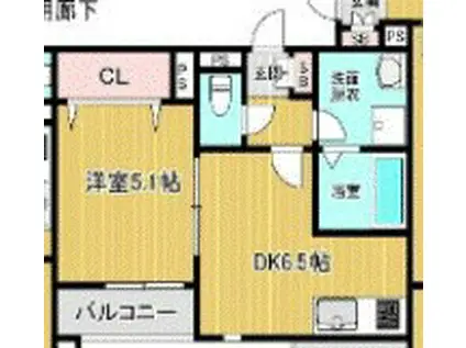 LINO久宝寺(1DK/3階)の間取り写真