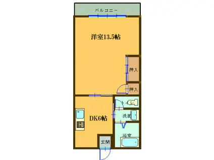 第一田口ビル(1DK/3階)の間取り写真