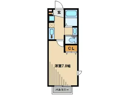 キャメル武蔵藤沢(1K/1階)の間取り写真