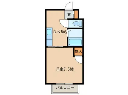 メゾンAD(1DK/2階)の間取り写真