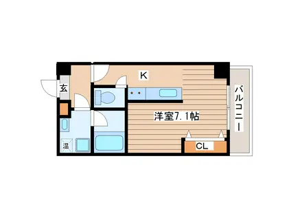 スプリングフィールド宮町II(1K/3階)の間取り写真