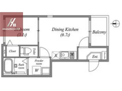 ハーモニーテラス小路東VI(1DK/3階)の間取り写真