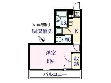 サン・フラワー山波(1K/2階)の間取り写真