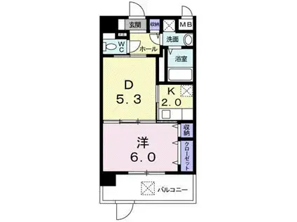 グラン・カメリアII(2K/2階)の間取り写真