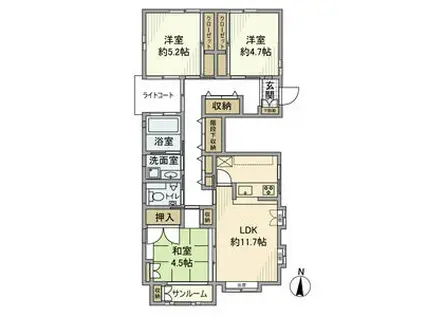 恵比寿戸建(3LDK/1階)の間取り写真