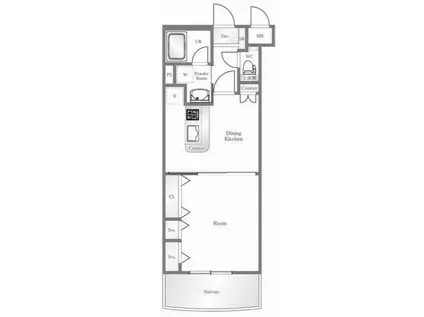 グリフィン横浜東口弐番館(1DK/7階)の間取り写真