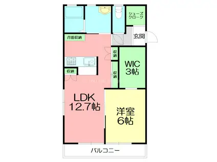 こゆるぎR/T(1LDK/3階)の間取り写真