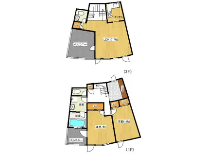 フロンティアTACHIBANA(2LDK/7階)の間取り写真
