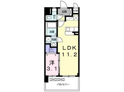 フォレスタ春日(1LDK/5階)の間取り写真