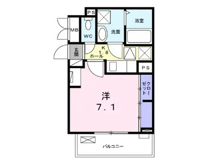 ルラック A(1K/1階)の間取り写真